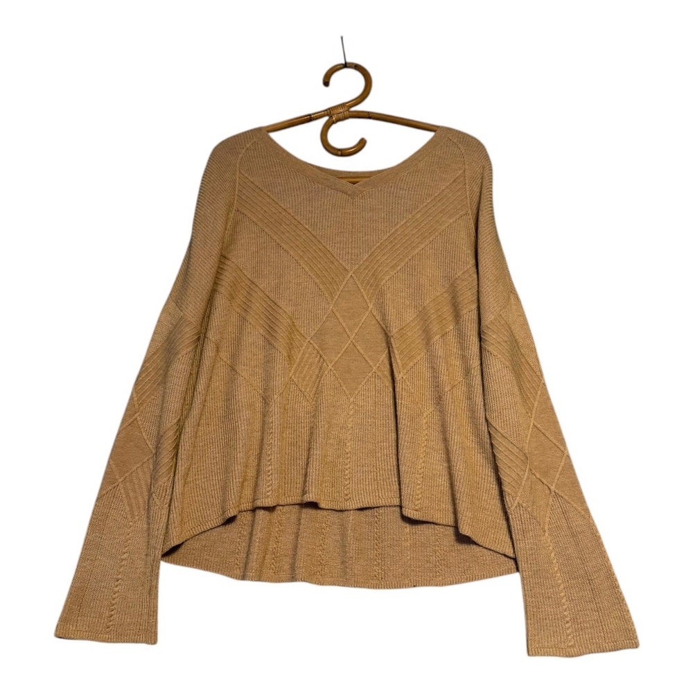 Smartwool | Shadow Pine Cable V-Neck Sweater in Camel Heather Size‎ M